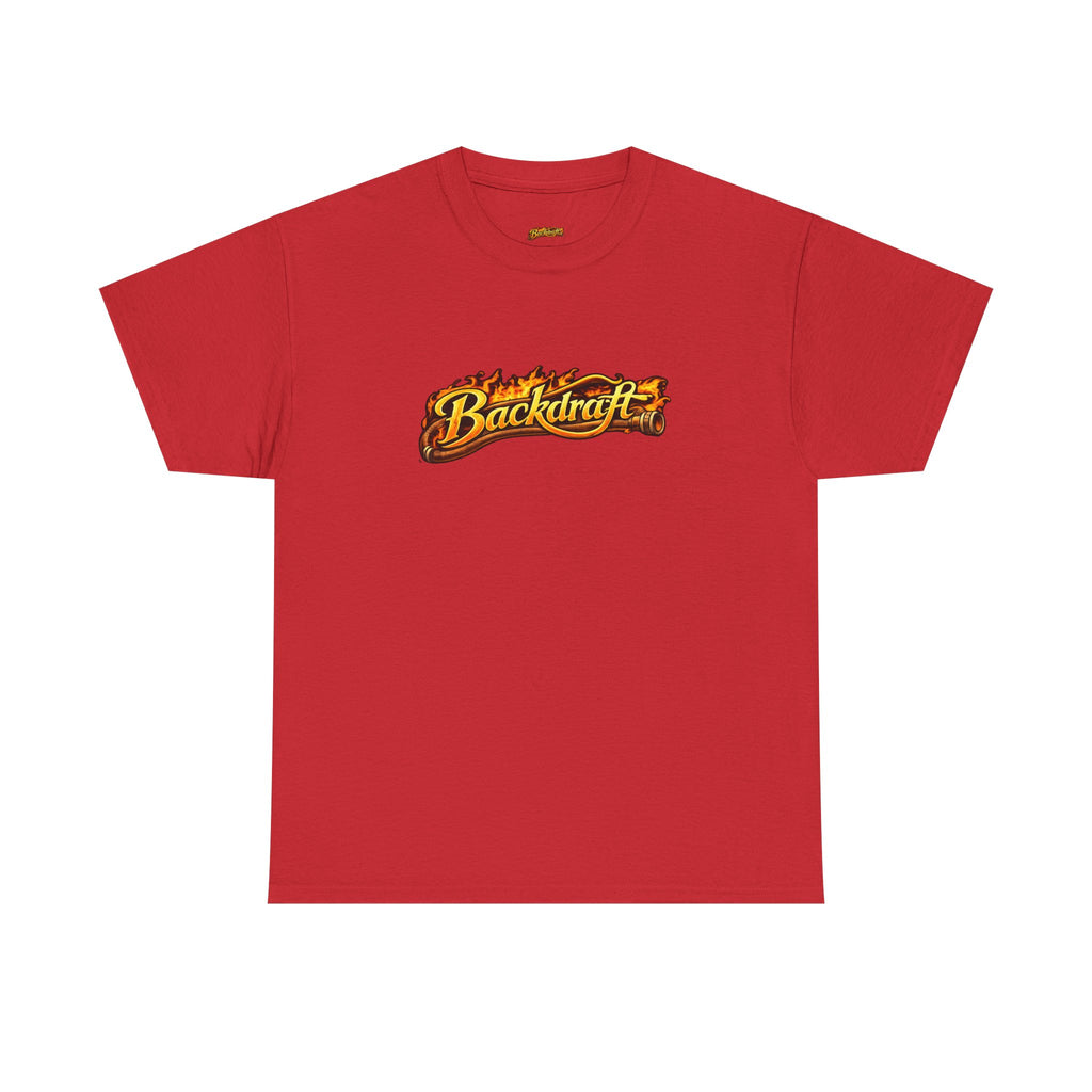 Backdraft Flame Logo Tee — Graphic White T-Shirt