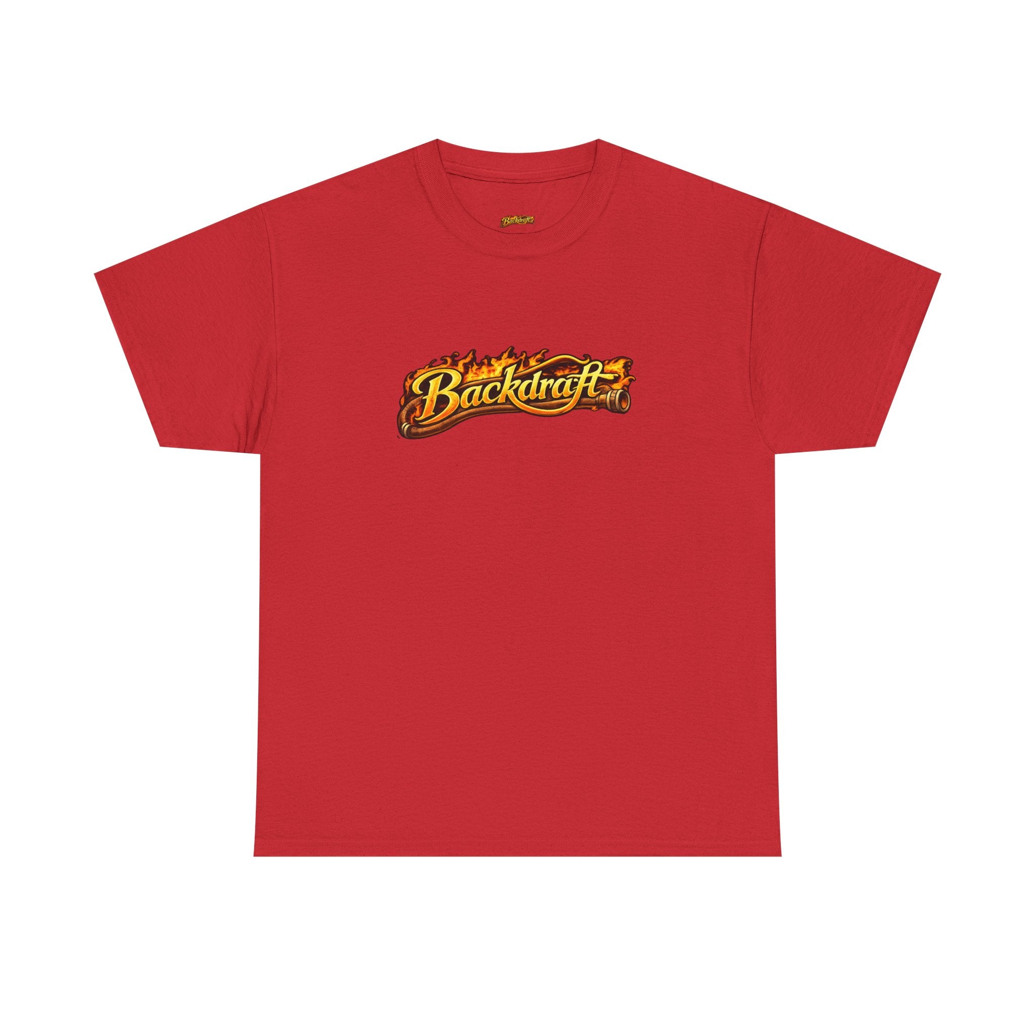 Backdraft Flame Logo Tee — Graphic White T-Shirt