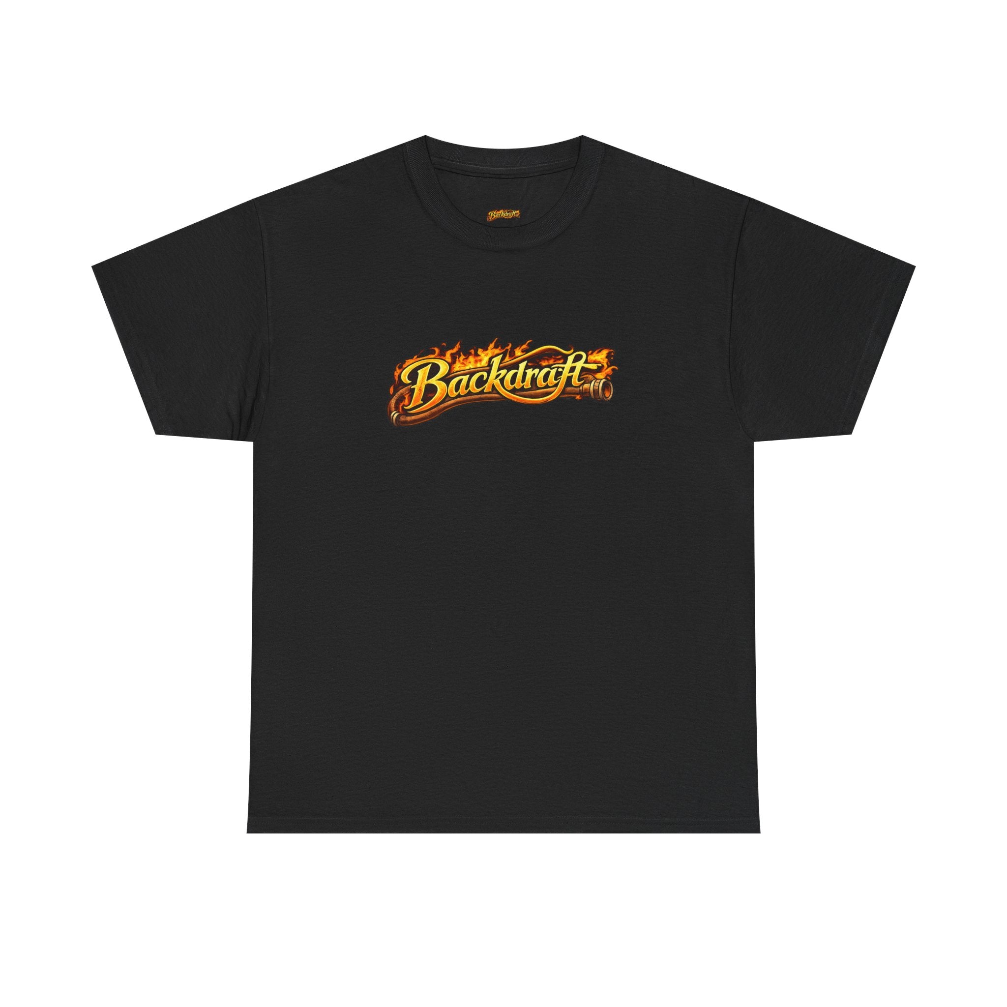 Backdraft Flame Logo Tee — Graphic White T-Shirt