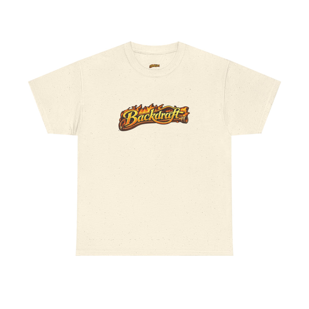 Backdraft Flame Logo Tee — Graphic White T-Shirt