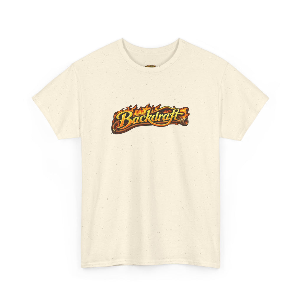 Backdraft Flame Logo Tee — Graphic White T-Shirt