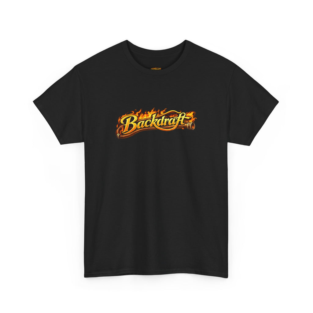 Backdraft Flame Logo Tee — Graphic White T-Shirt