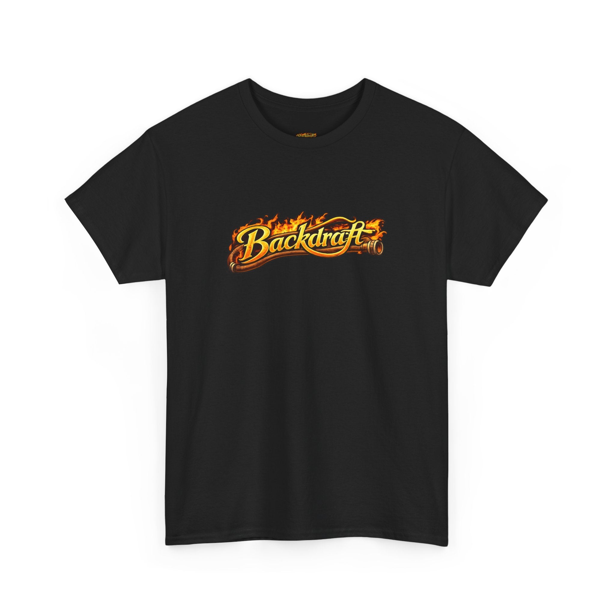Backdraft Flame Logo Tee — Graphic White T-Shirt